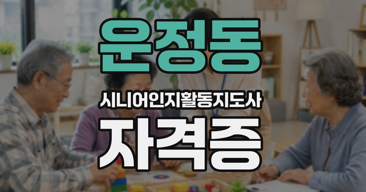 운정동 시니어인지활동지도사 자격증