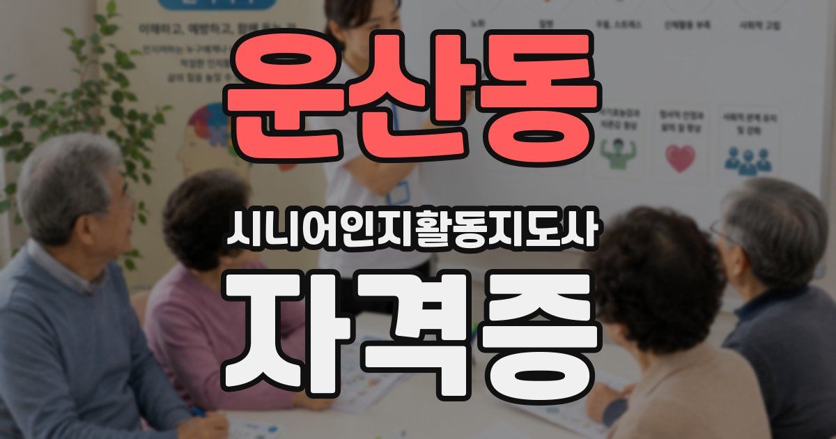 운산동 시니어인지활동지도사 자격증