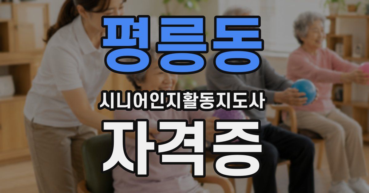 평릉동 시니어인지활동지도사 자격증