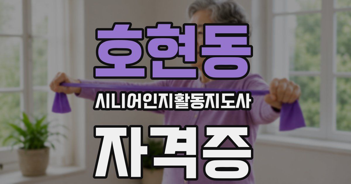 호현동 시니어인지활동지도사 자격증