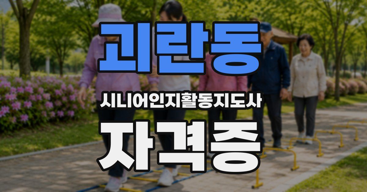 괴란동 시니어인지활동지도사 자격증