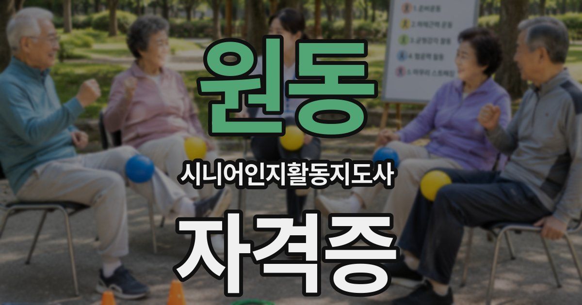 원동 시니어인지활동지도사 자격증