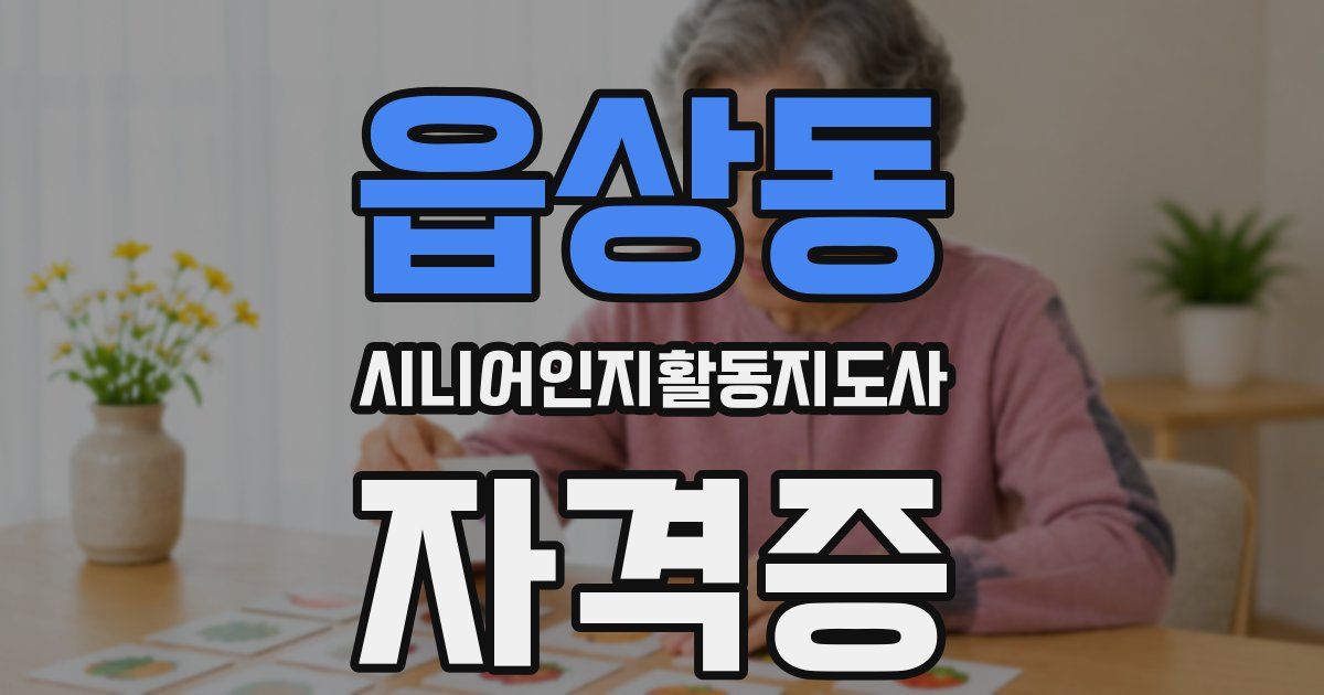 읍상동 시니어인지활동지도사 자격증