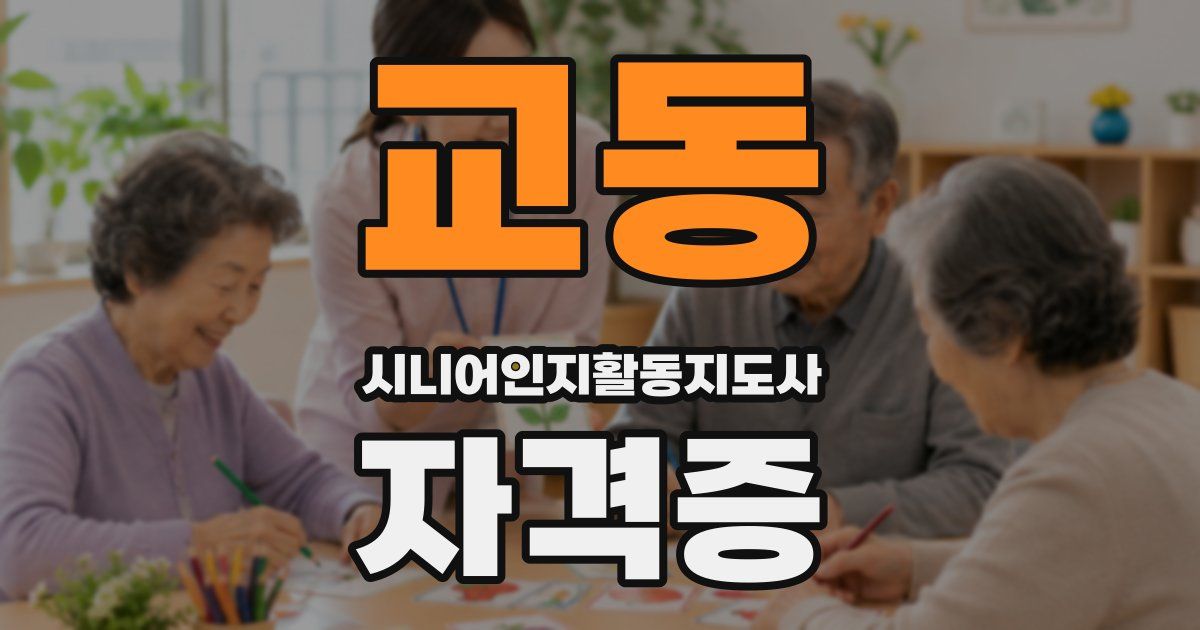교동 시니어인지활동지도사 자격증