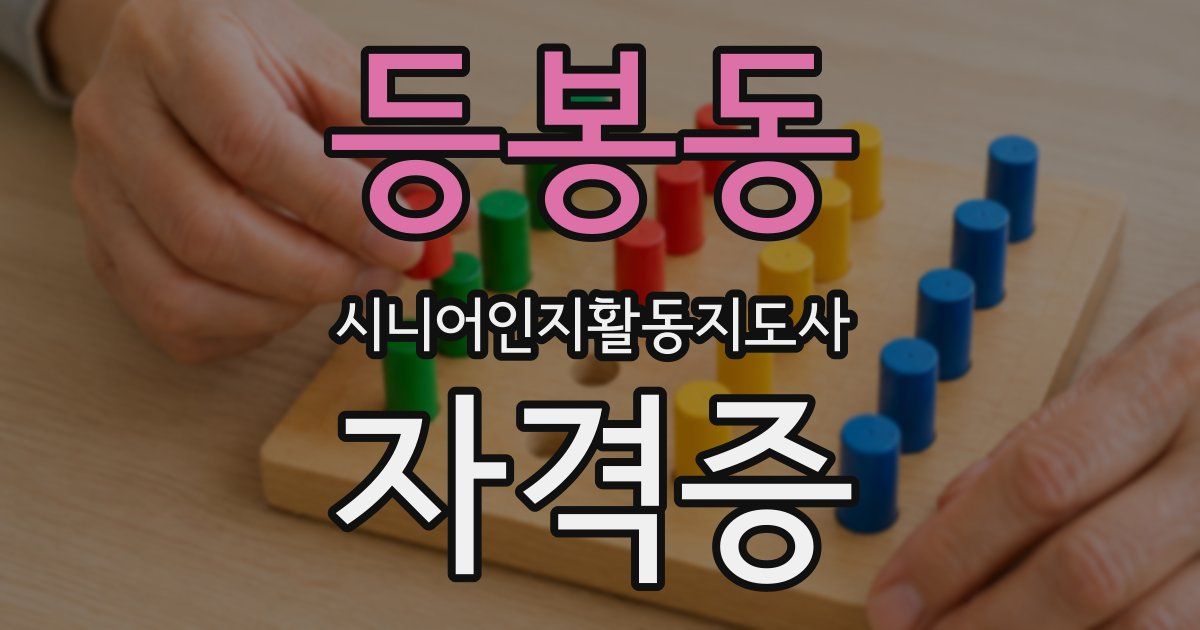 등봉동 시니어인지활동지도사 자격증
