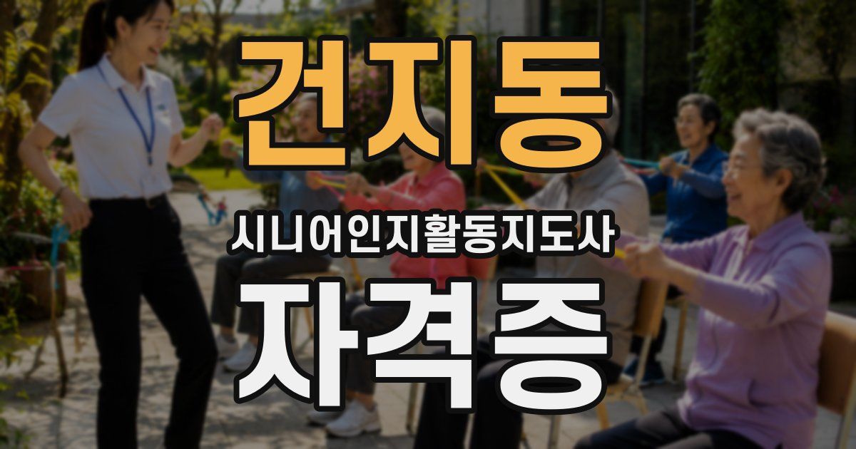 건지동 시니어인지활동지도사 자격증