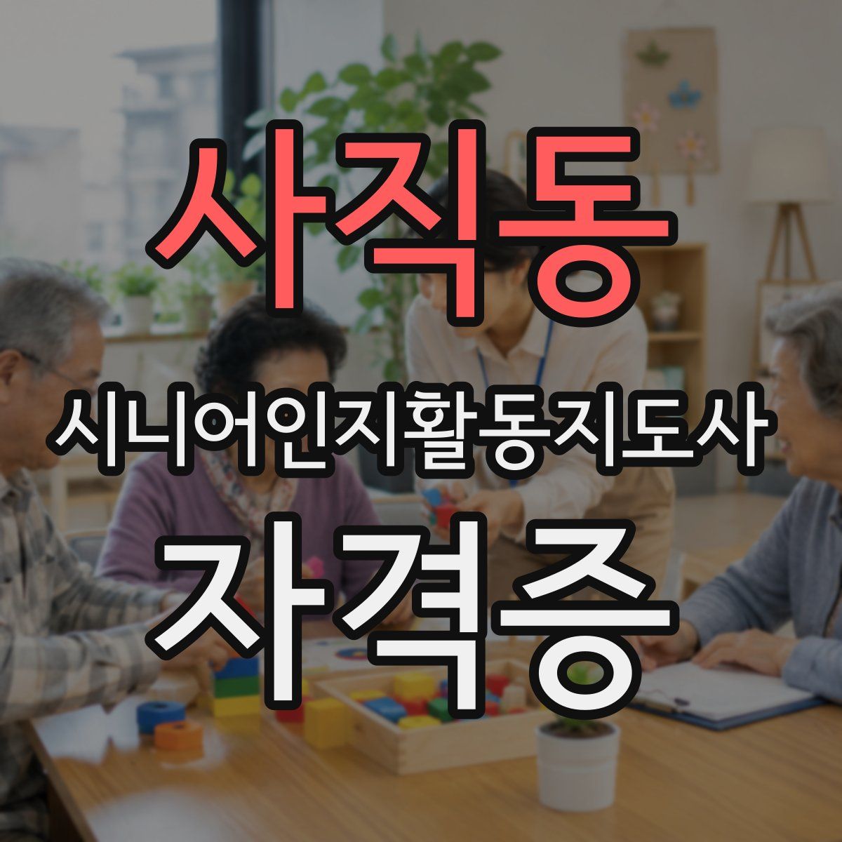 사직동 시니어인지활동지도사 자격증