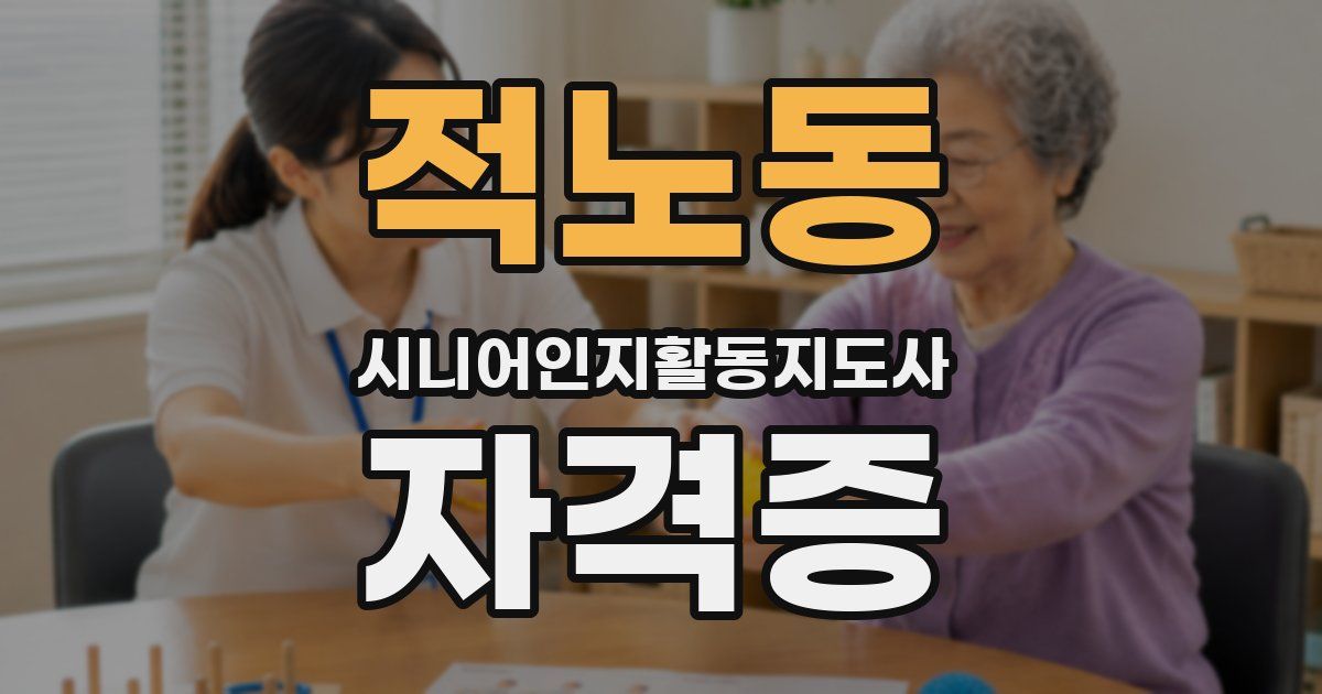 적노동 시니어인지활동지도사 자격증