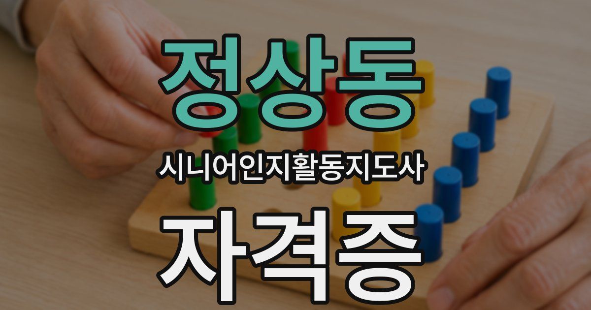 정상동 시니어인지활동지도사 자격증