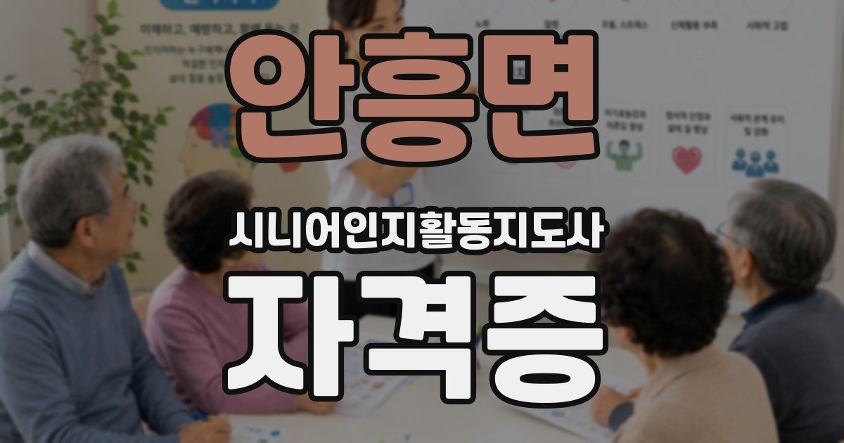 안흥면 시니어인지활동지도사 자격증