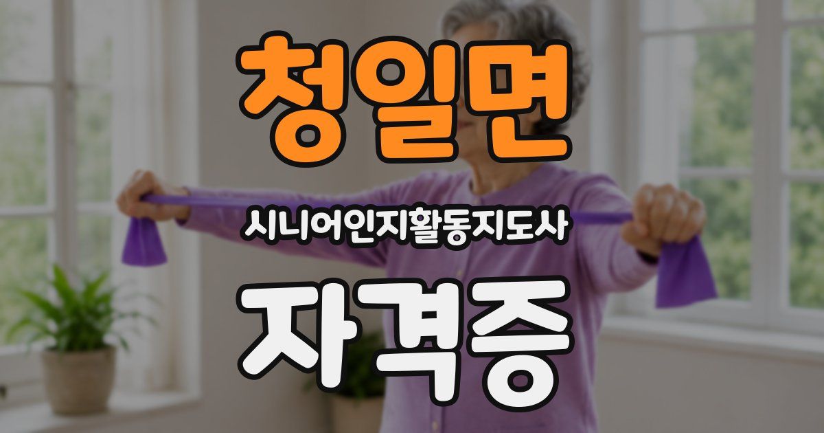 청일면 시니어인지활동지도사 자격증