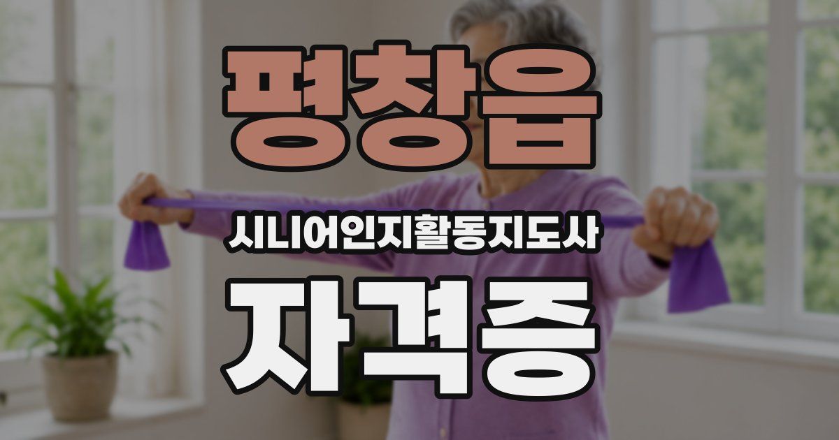평창읍 시니어인지활동지도사 자격증