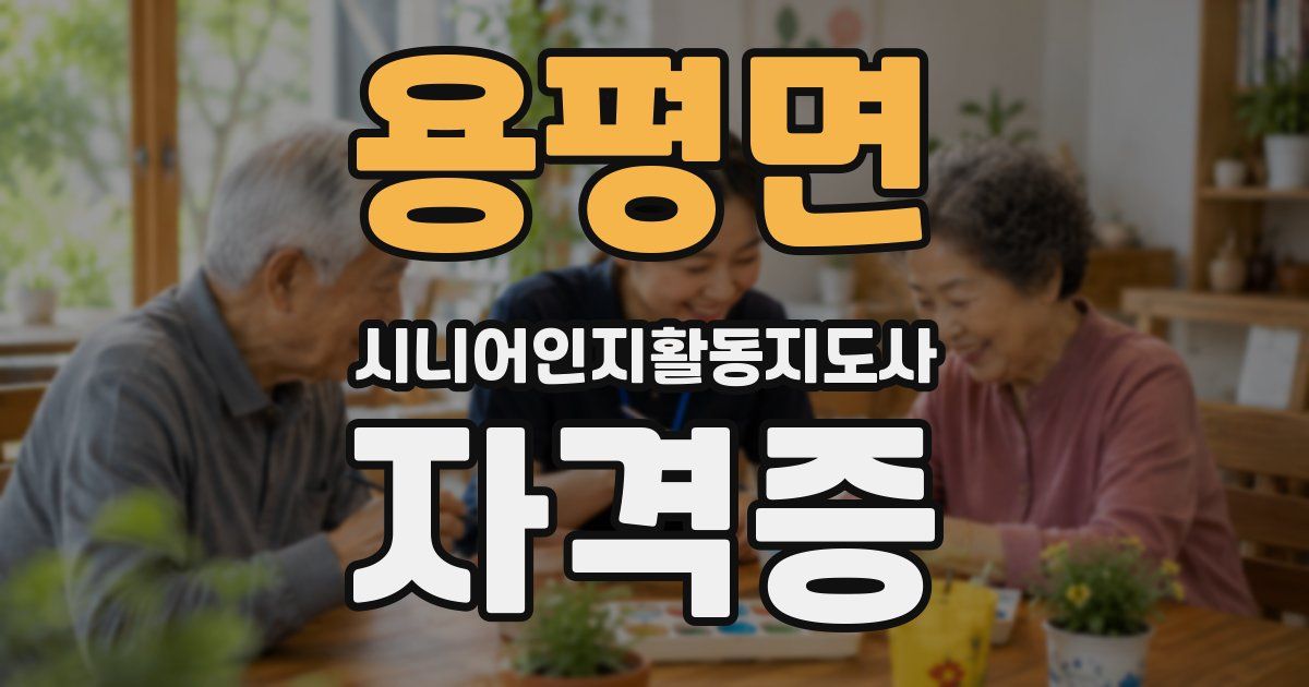 용평면 시니어인지활동지도사 자격증