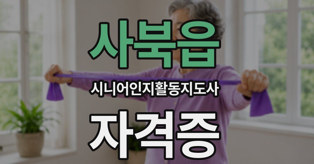 사북읍 시니어인지활동지도사 자격증