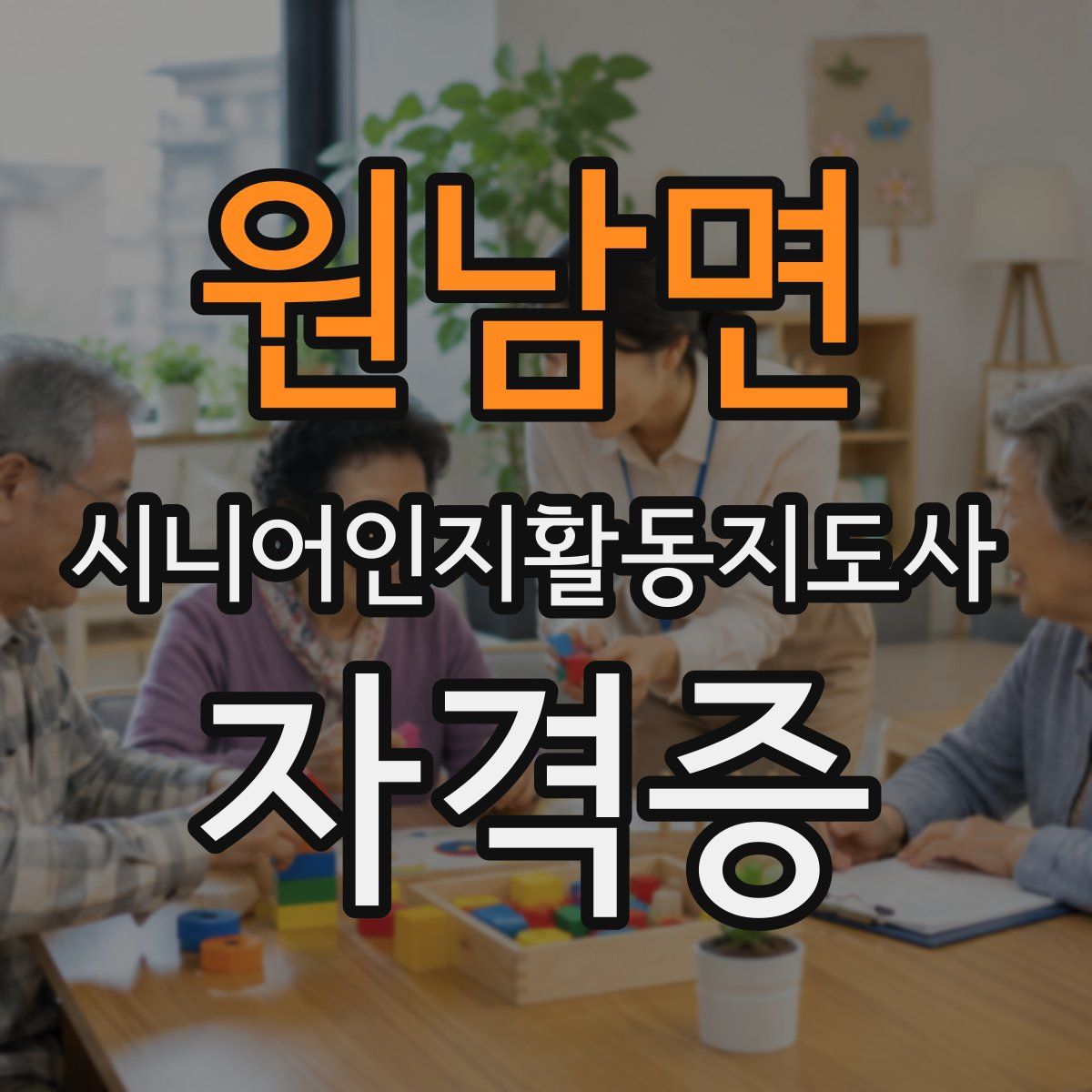 원남면 시니어인지활동지도사 자격증