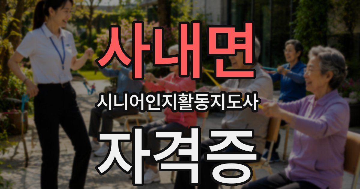 사내면 시니어인지활동지도사 자격증