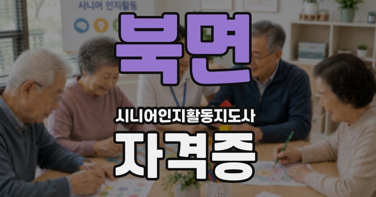 북면 시니어인지활동지도사 자격증