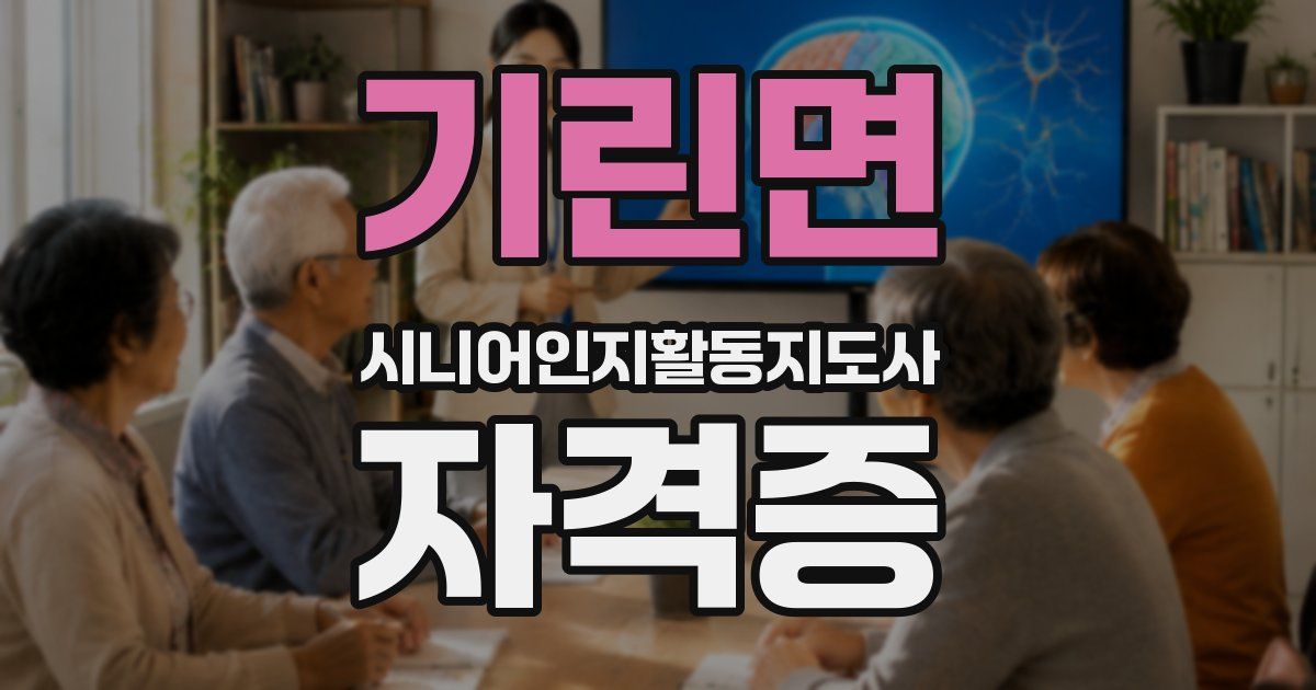 기린면 시니어인지활동지도사 자격증