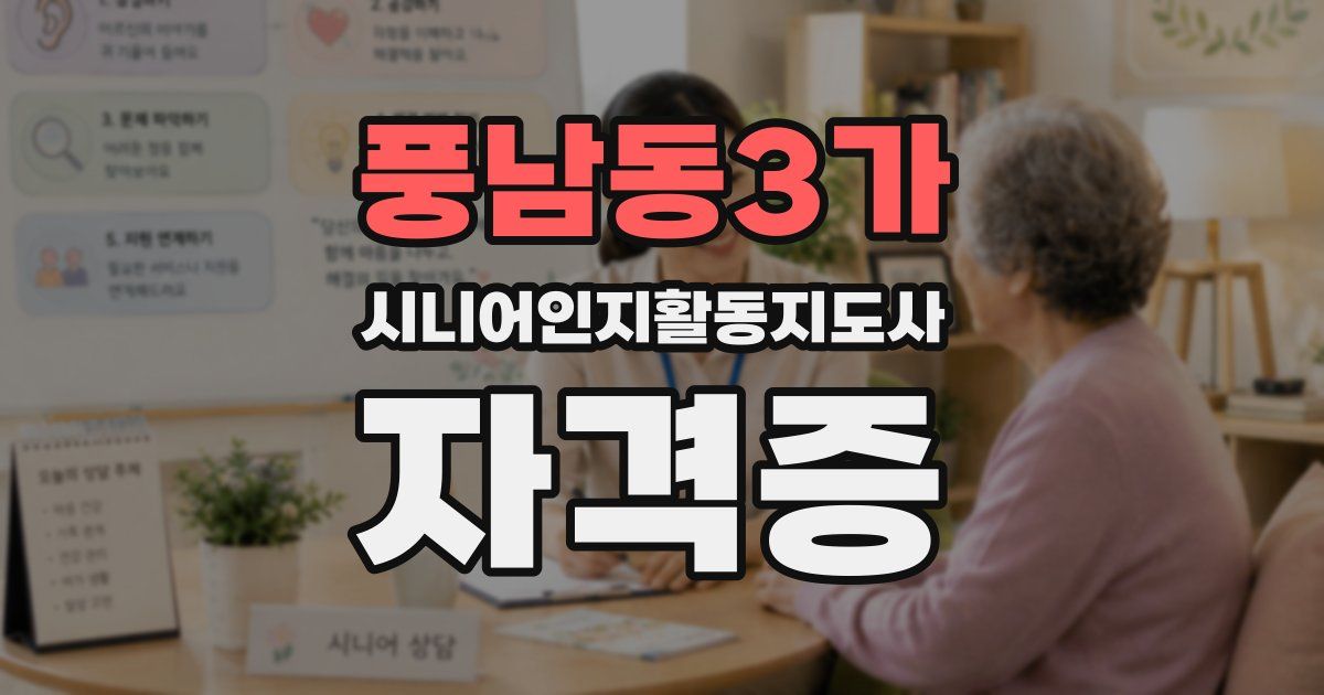 풍남동3가 시니어인지활동지도사 자격증