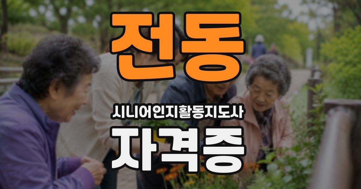 전동 시니어인지활동지도사 자격증