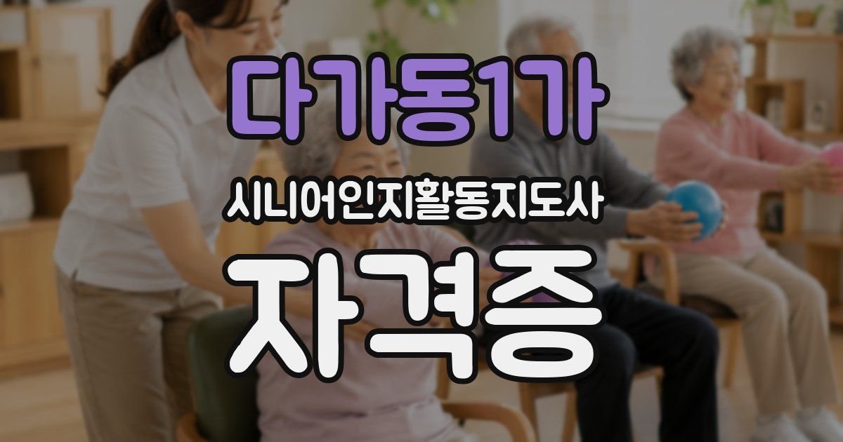 다가동1가 시니어인지활동지도사 자격증