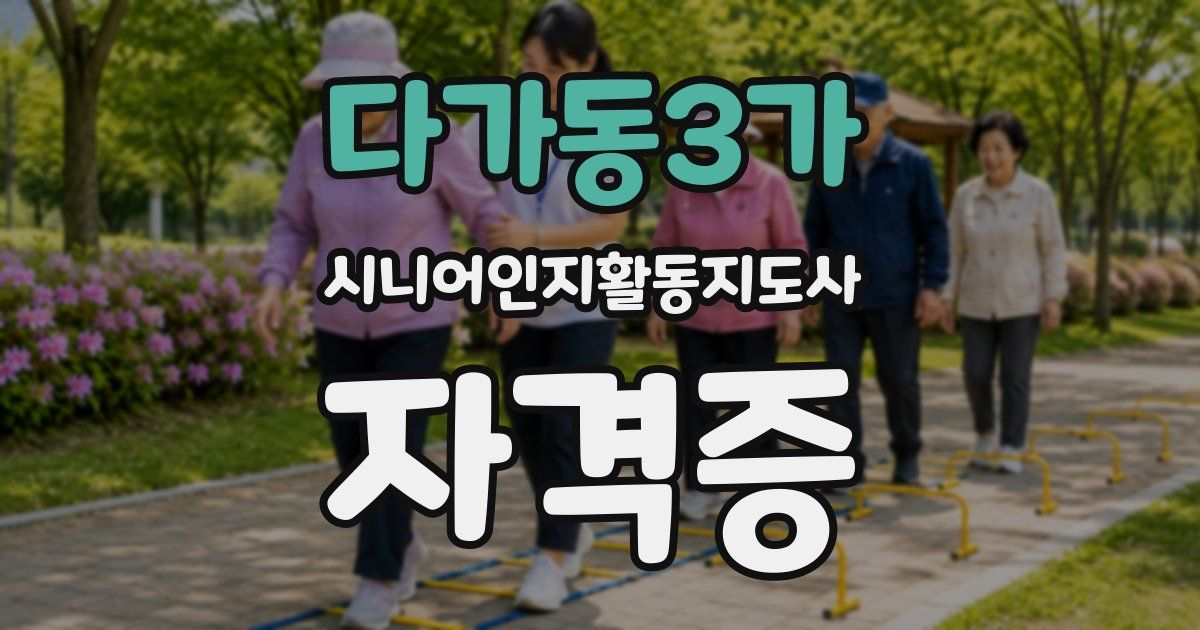 다가동3가 시니어인지활동지도사 자격증