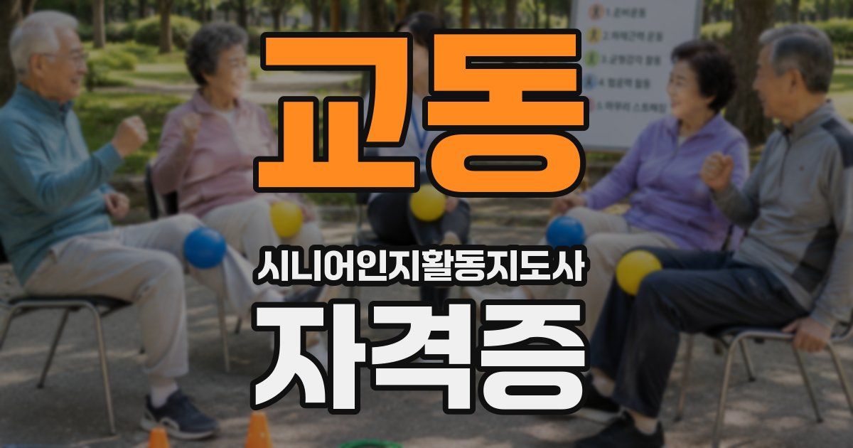 교동 시니어인지활동지도사 자격증