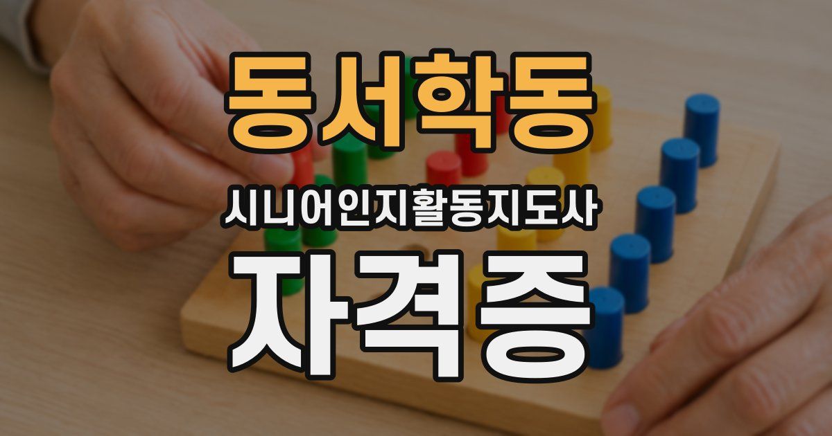 동서학동 시니어인지활동지도사 자격증