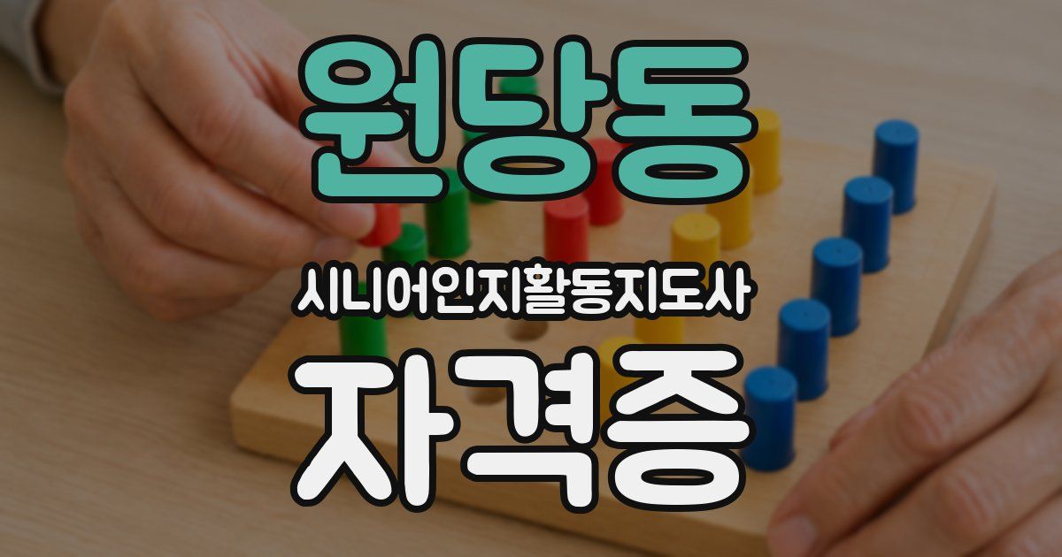 원당동 시니어인지활동지도사 자격증