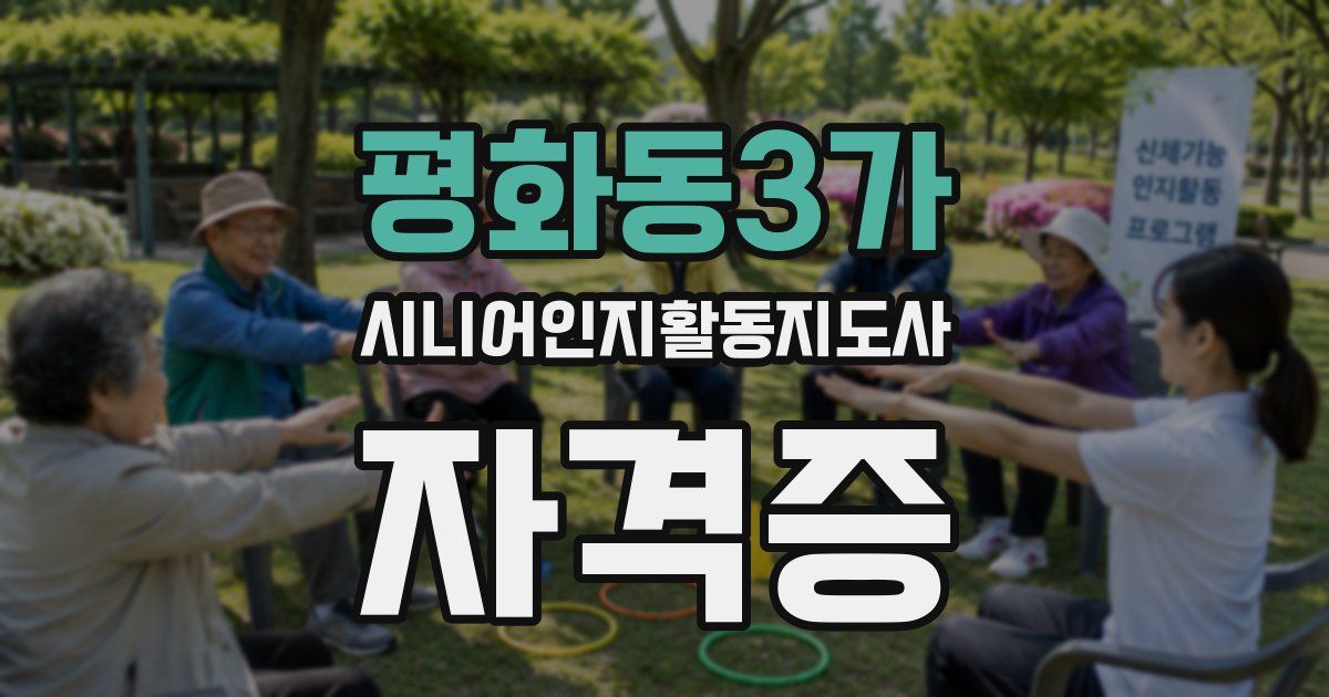 평화동3가 시니어인지활동지도사 자격증
