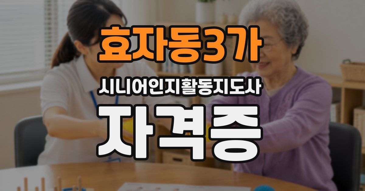 효자동3가 시니어인지활동지도사 자격증