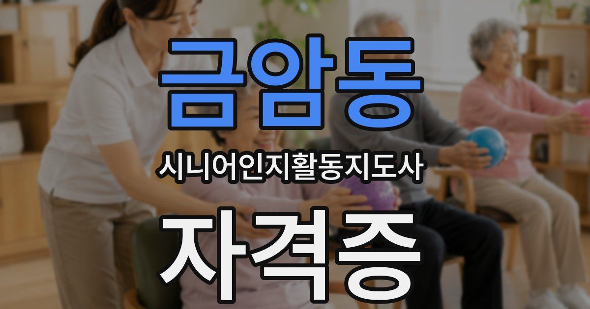 금암동 시니어인지활동지도사 자격증