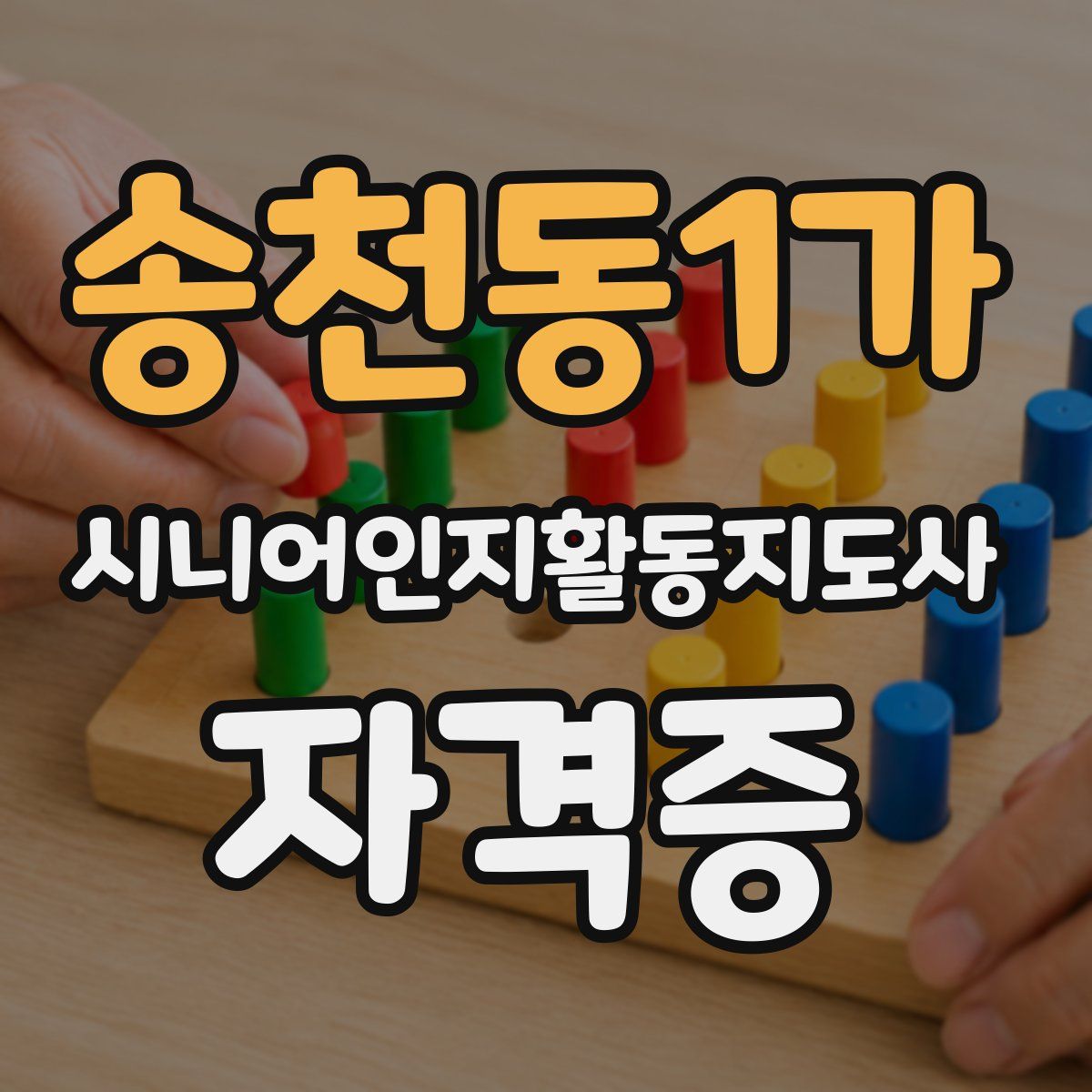송천동1가 시니어인지활동지도사 자격증