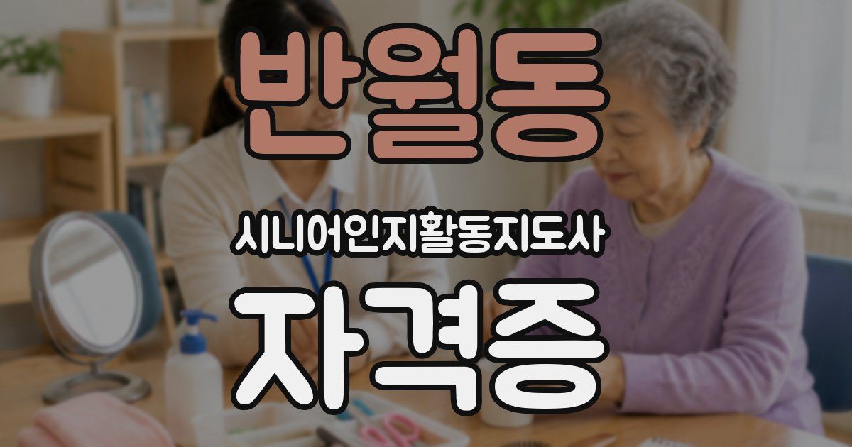 반월동 시니어인지활동지도사 자격증