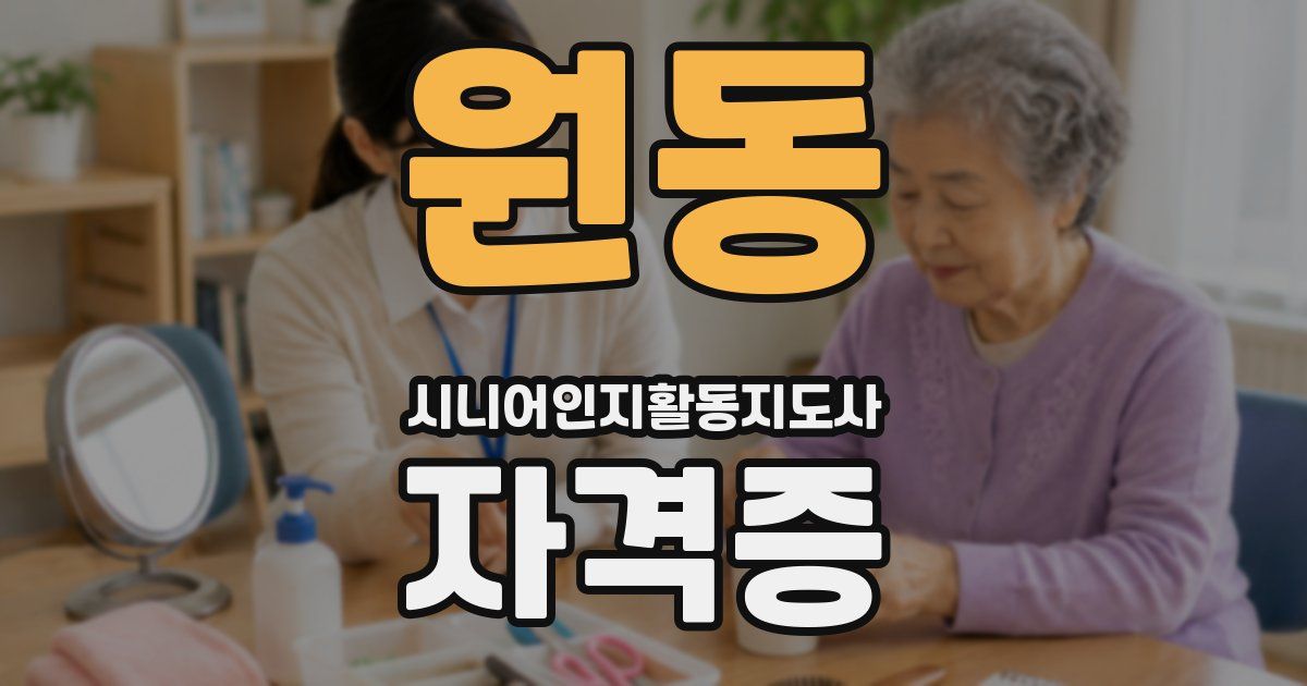 원동 시니어인지활동지도사 자격증
