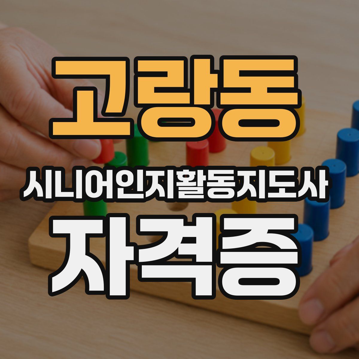 고랑동 시니어인지활동지도사 자격증
