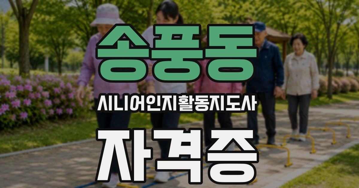 송풍동 시니어인지활동지도사 자격증