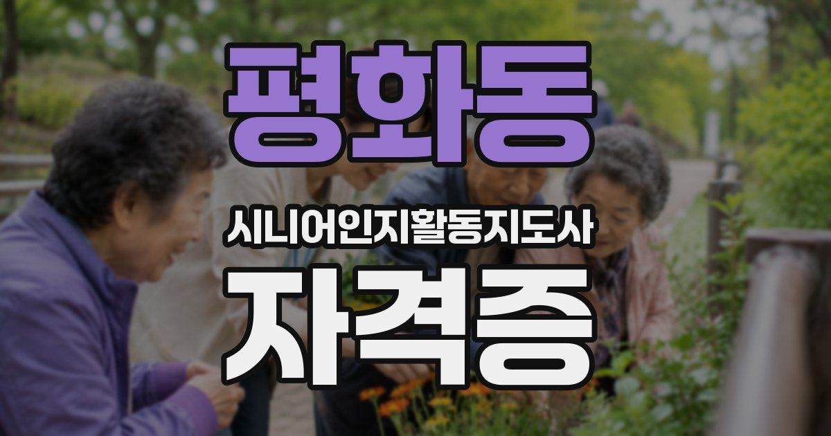 평화동 시니어인지활동지도사 자격증