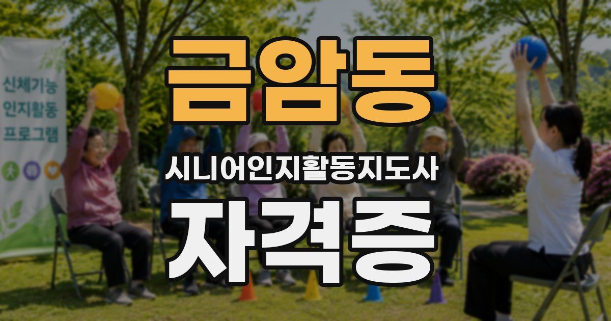 금암동 시니어인지활동지도사 자격증