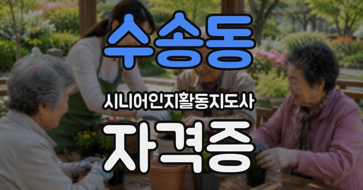 수송동 시니어인지활동지도사 자격증