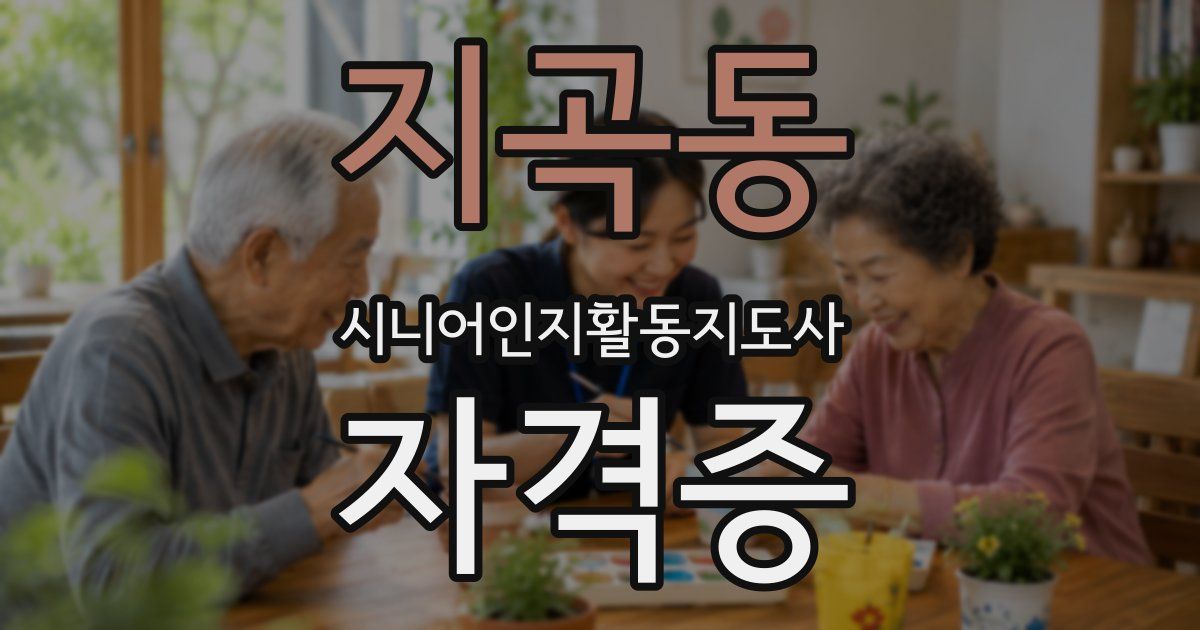 지곡동 시니어인지활동지도사 자격증