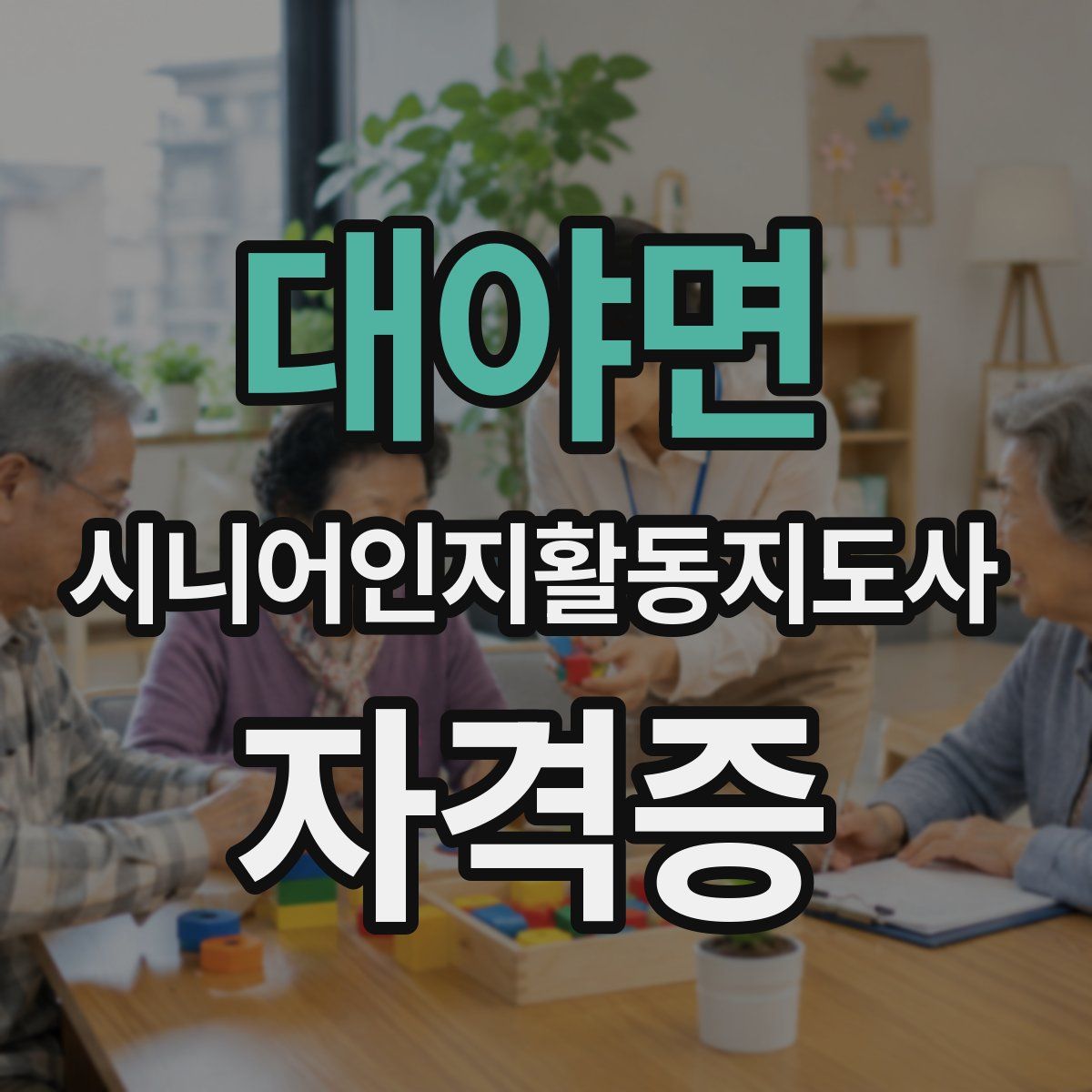 대야면 시니어인지활동지도사 자격증
