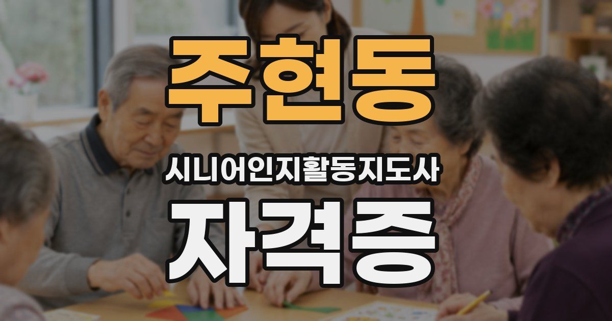 주현동 시니어인지활동지도사 자격증