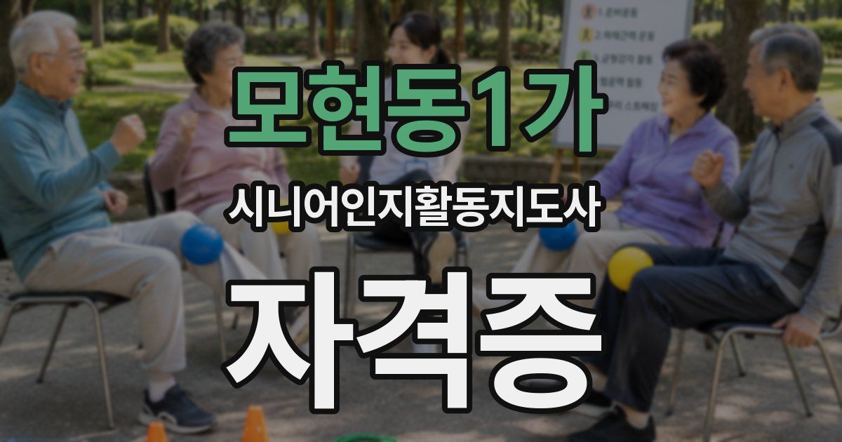 모현동1가 시니어인지활동지도사 자격증