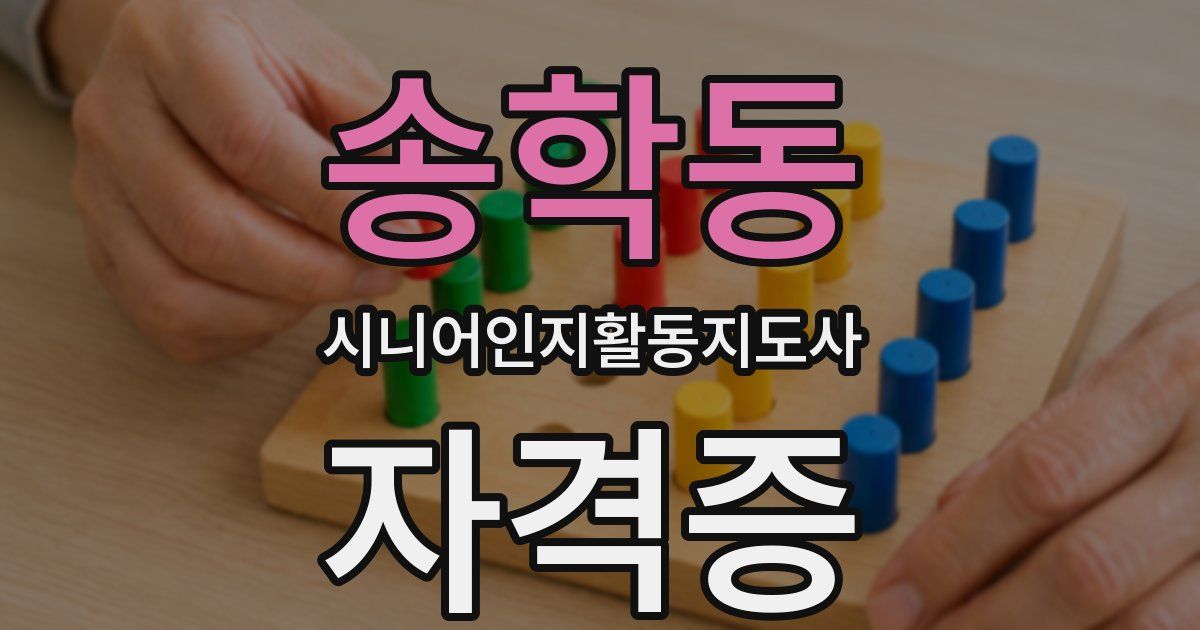 송학동 시니어인지활동지도사 자격증