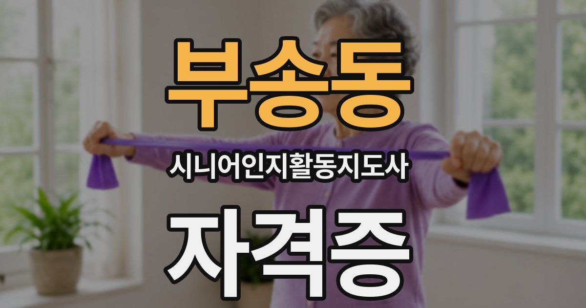 부송동 시니어인지활동지도사 자격증
