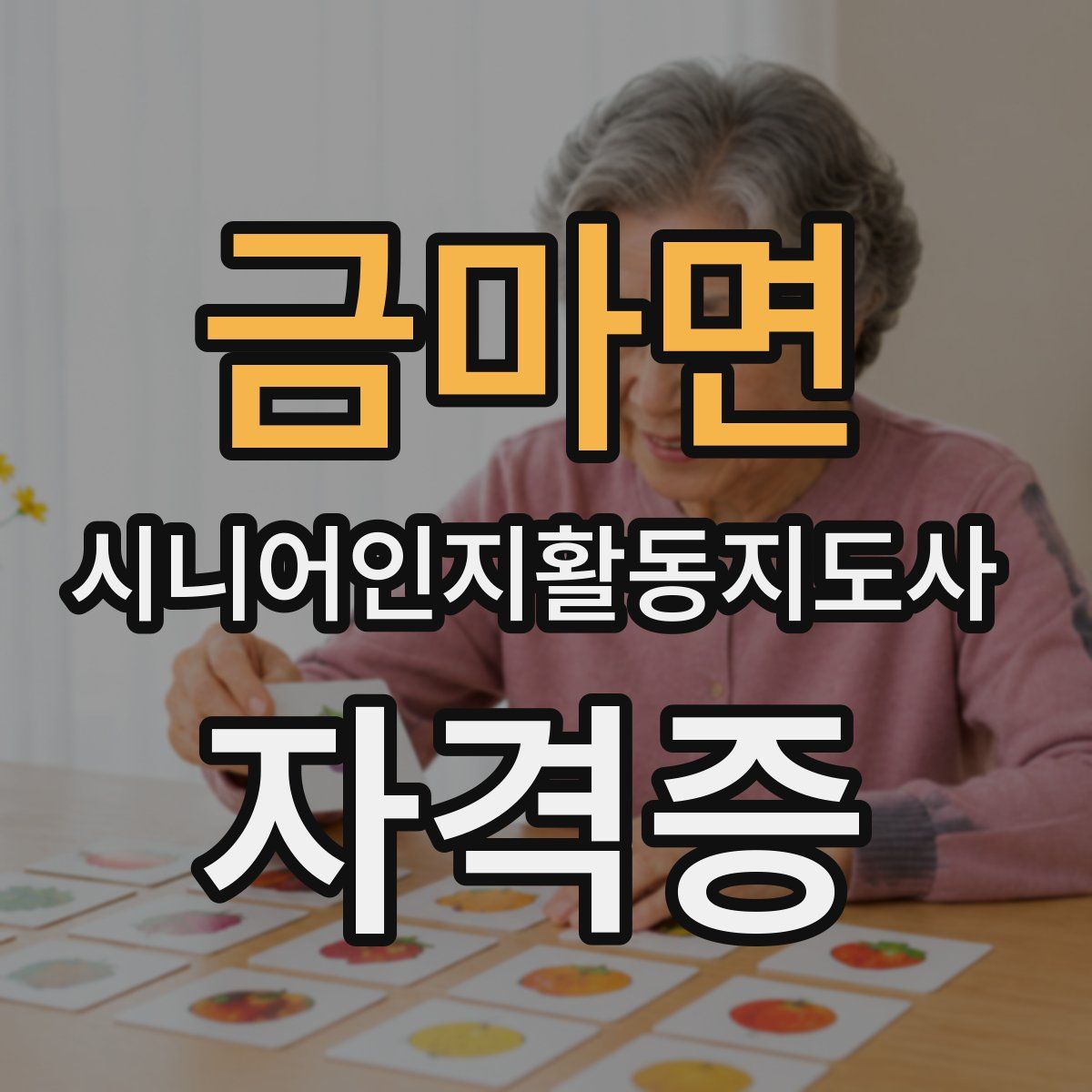 금마면 시니어인지활동지도사 자격증