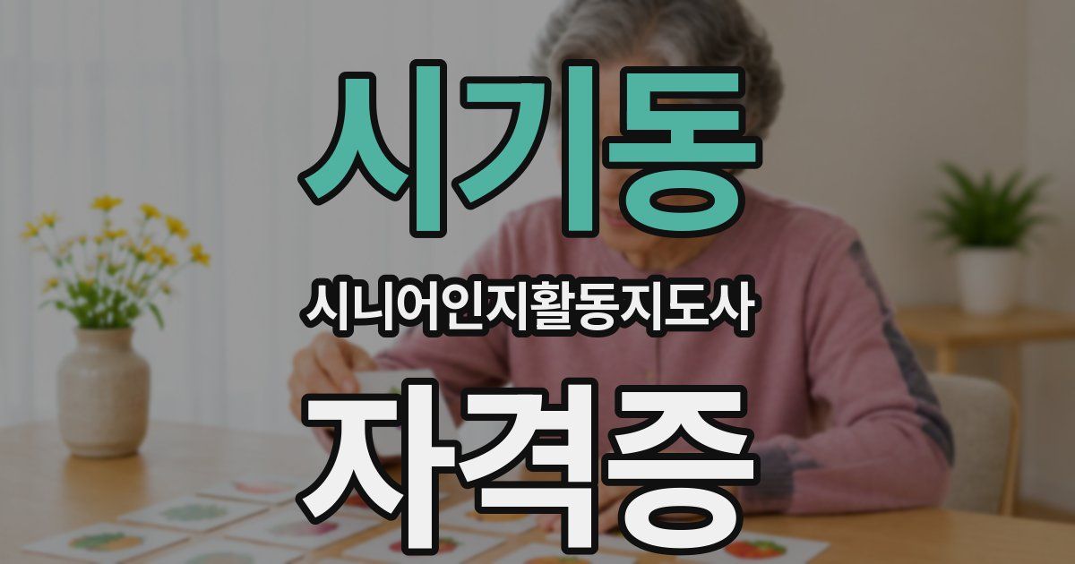 시기동 시니어인지활동지도사 자격증