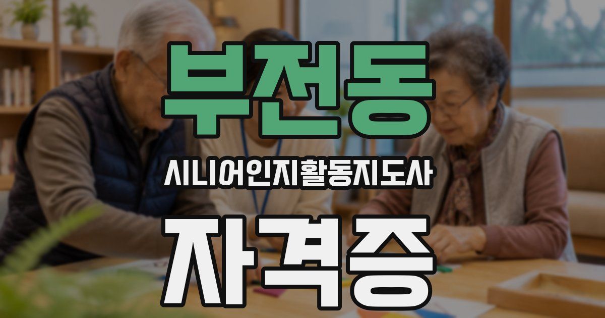 부전동 시니어인지활동지도사 자격증