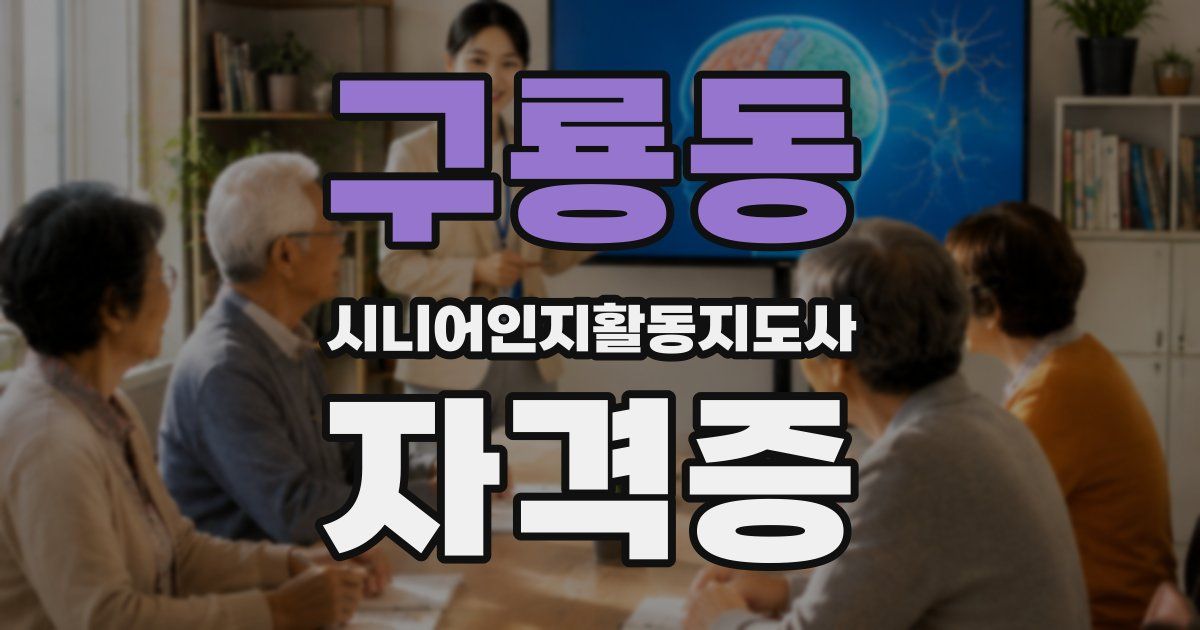 구룡동 시니어인지활동지도사 자격증
